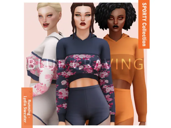 Alpha Blue Craving Sporty Lydia Sweater - The Sims 4 Custom Content