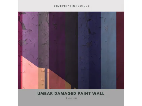 Alpha Umbar Damaged Paint Wall Aged Roof Tile - The Sims 4 Custom Content