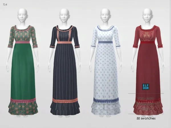Maxis Match Regency Dress 2 - The Sims 4 Custom Content