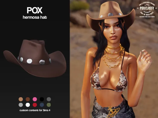 Alpha pox hermosa hat - The Sims 4 Custom Content
