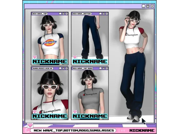 new wave_top/bottom/rogo/sunglasses by give me a nickname