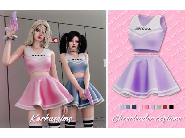 Alpha Cheerleader costume by korkassims - The Sims 4 Custom Content