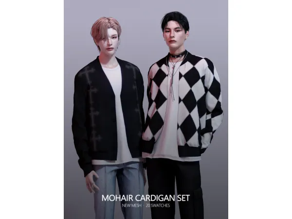Alpha Mohair Cardigan Set - The Sims 4 Custom Content