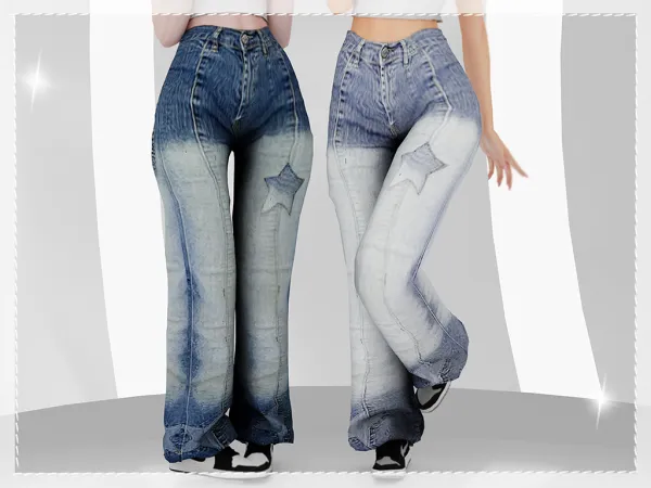 Alpha Mom dark starts denim babyetears - The Sims 4 Custom Content