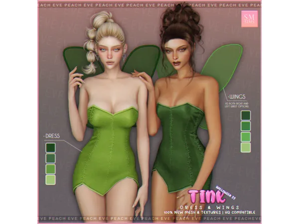 Alpha PEACH Tink Set by SM Sims - The Sims 4 Custom Content