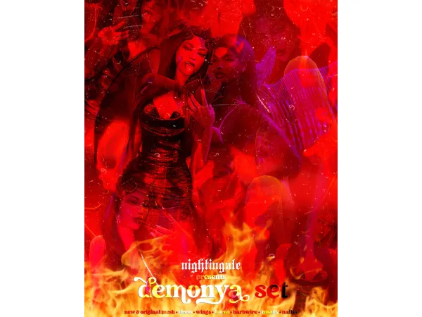 Alpha Demonya Set free halloween gift for everyone by Nightingale Sims - The Sims 4 Custom Content