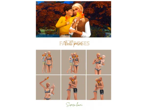 Mix 294 Pose Pack Fall Poses by Simsulani - The Sims 4 Custom Content
