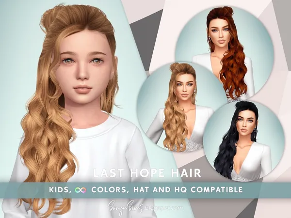 Alpha Last Hope Hair for Kids by sonyasims - The Sims 4 Custom Content