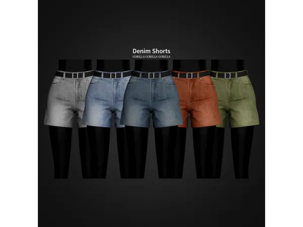 Alpha Denim Shorts by gorillax3 - The Sims 4 Custom Content
