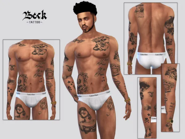 Mix Beck Tattoo by McLayneSims - The Sims 4 Custom Content