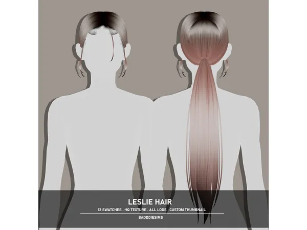 Maxis Match LESLIE HAIR by BADDDIESIMS - The Sims 4 Custom Content