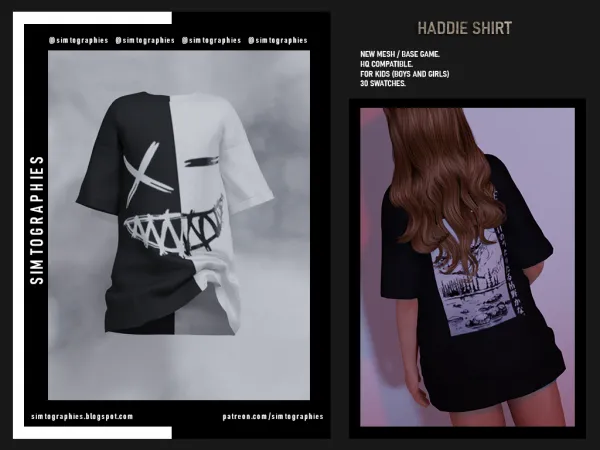 Alpha Haddie Shirt - The Sims 4 Custom Content
