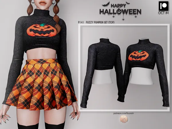 Alpha FUZZY PUMPKIN SET P141 P142 tr by busra - The Sims 4 Custom Content