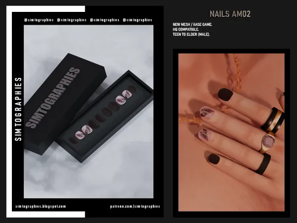 Alpha Nails AM02 - The Sims 4 Custom Content