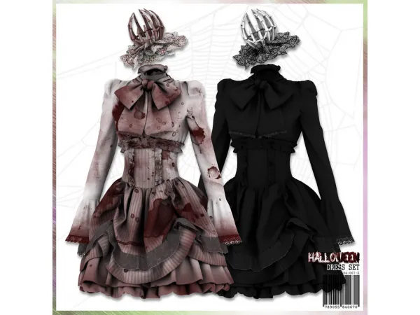 Alpha HALLOWEEN Dress Set - The Sims 4 Custom Content