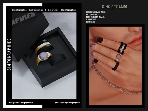 Alpha RIng Set AM01 - The Sims 4 Custom Content