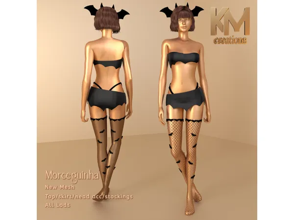 Alpha [KM] Morceguinha Outfit - The Sims 4 Custom Content