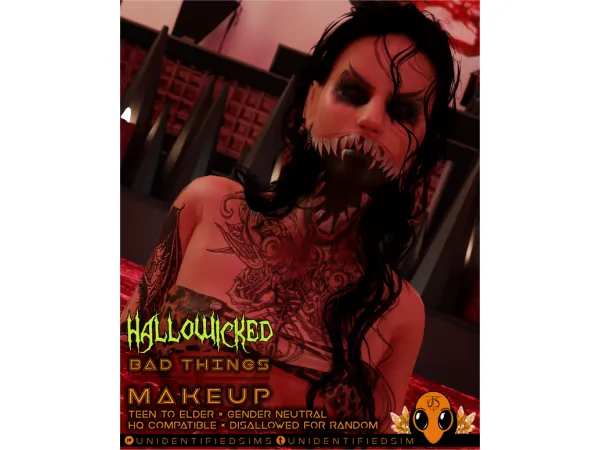 Alpha Hallowicked Makeup Collection by unidentifiedsims - The Sims 4 Custom Content