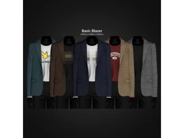 Alpha Basic Blazer by gorillax3 - The Sims 4 Custom Content