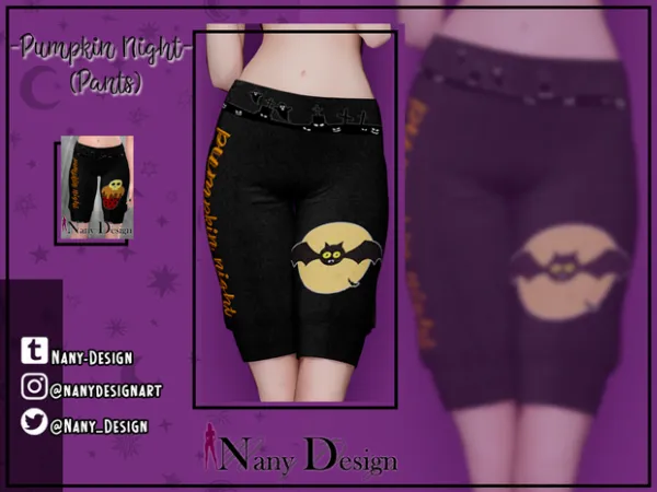 Alpha Pumpkin Night (Pants) by Nany Design - The Sims 4 Custom Content
