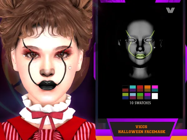 Alpha VICCS_ HALLOWEEN FACE MASK (TEEN ELDER) - The Sims 4 Custom Content