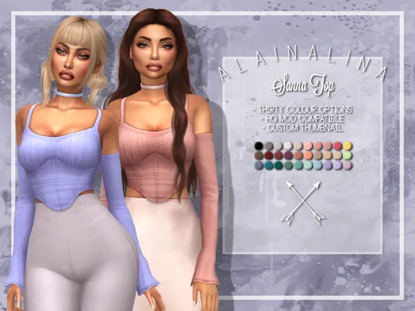 Maxis Match Sanna Top - The Sims 4 Custom Content