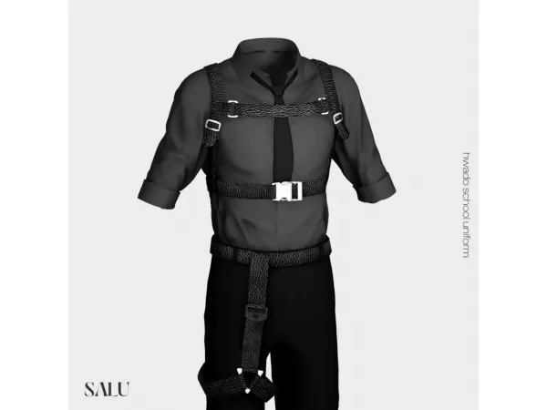 Alpha [SALU] shirt in harness - The Sims 4 Custom Content