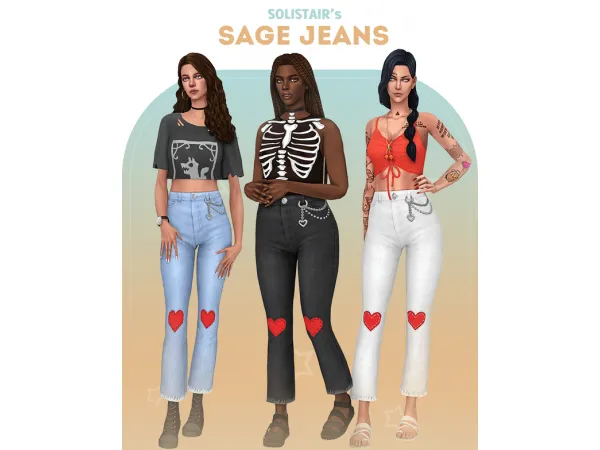 Maxis Match Sage Jeans - The Sims 4 Custom Content