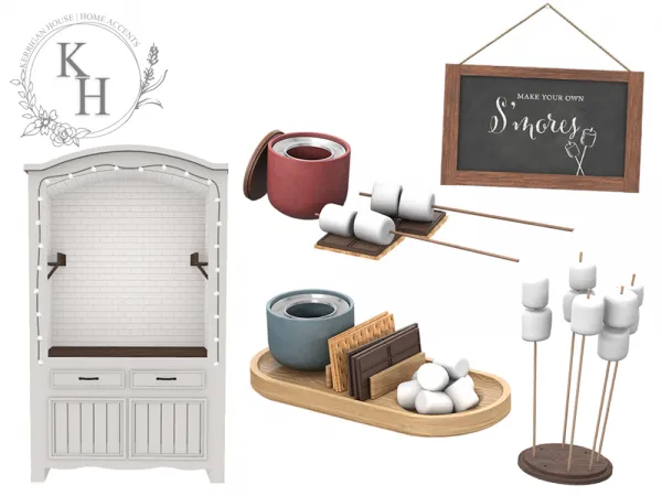 Alpha [KHD] S'mores Minibar Set - The Sims 4 Custom Content