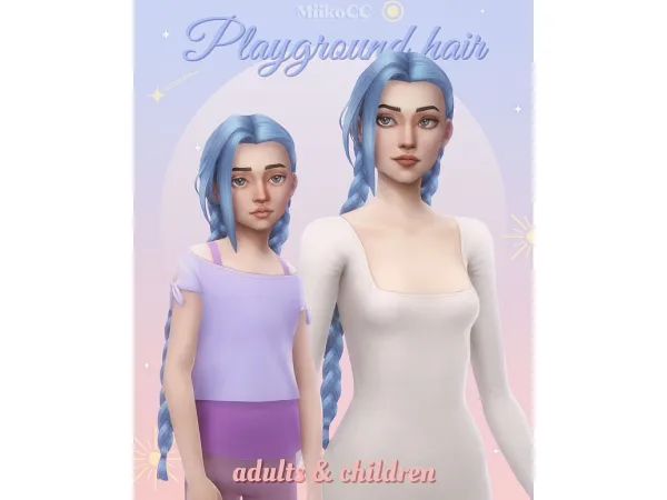 Maxis Match Playground hair (adults children) - The Sims 4 Custom Content
