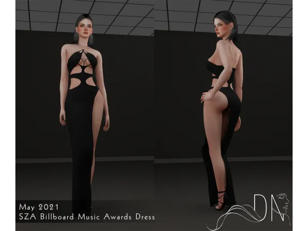 Alpha SZA Billboard Music Awards Dress by darknighttsims - The Sims 4 Custom Content
