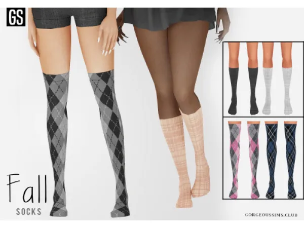 Mix Fall Socks - The Sims 4 Custom Content