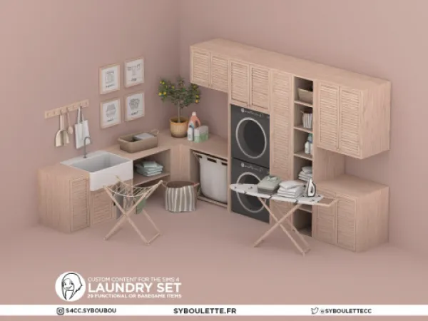 Alpha Laundry set - The Sims 4 Custom Content