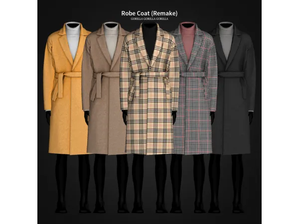 Alpha Robe Coat (Remake) by gorillax3 - The Sims 4 Custom Content