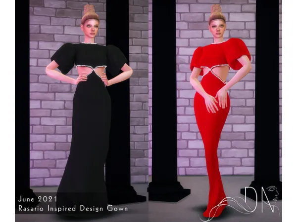 Alpha Rasario Inspired Design Gown by darknighttsims - The Sims 4 Custom Content