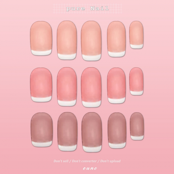 Alpha sims4cc pure nail by euno - The Sims 4 Custom Content
