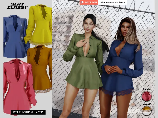 Alpha SC145 KYLIE DRESS LACED V2 - The Sims 4 Custom Content