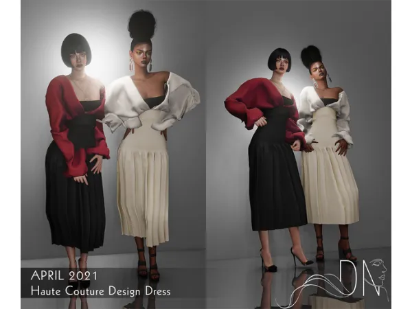 Alpha April Haute Couture SET by darknighttsims - The Sims 4 Custom Content