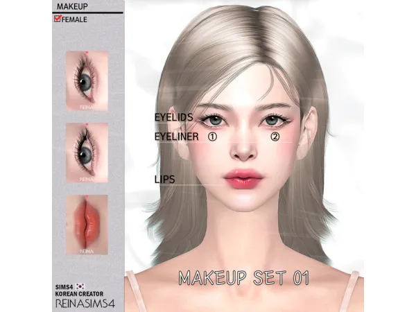 Alpha REINA_MAKEUP SET 01 - The Sims 4 Custom Content
