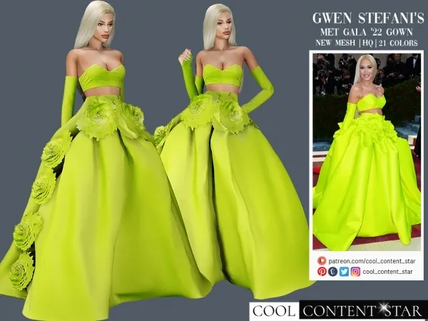 Alpha Gwen Stefani'S Gown from Met Gala 2022 cool_content_star - The Sims 4 Custom Content