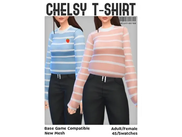 Maxis Match Chelsy T shirt by simsfinds - The Sims 4 Custom Content