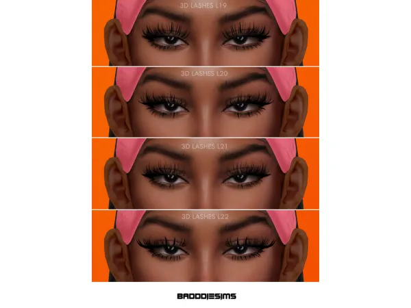Alpha 3D LASHES L19 L20 L21 L22 - The Sims 4 Custom Content