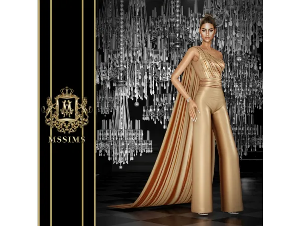 Alpha MARY CAPE JUMPSUIT - The Sims 4 Custom Content