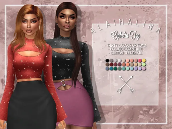 Maxis Match Ophelia Top - The Sims 4 Custom Content