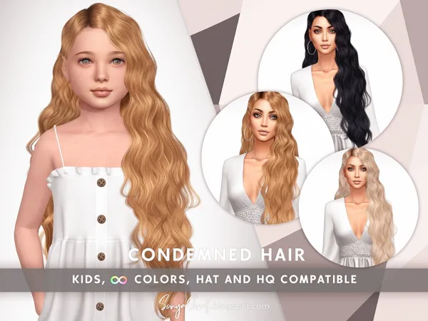 Alpha Condemned Hair for Kids by SonyaSims - The Sims 4 Custom Content