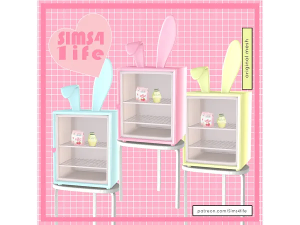 Mix Bunny fridge Functional and deco - The Sims 4 Custom Content