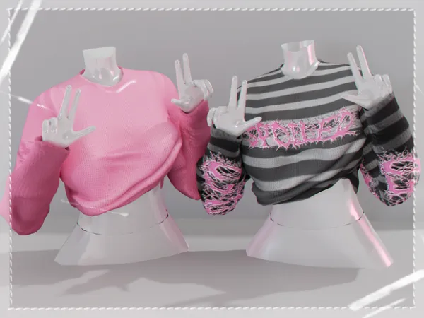 Alpha Shut down sweater - The Sims 4 Custom Content
