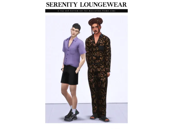 Maxis Match Serenity Loungewear Set by nucrests - The Sims 4 Custom Content
