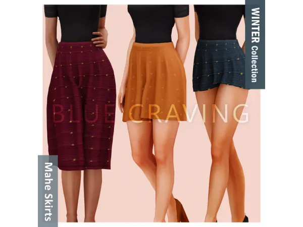 Alpha Blue Craving Mahe Winter Skirts - The Sims 4 Custom Content