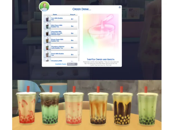Maxis Match ThrifTea Bubble Tea Counter Override - The Sims 4 Custom Content